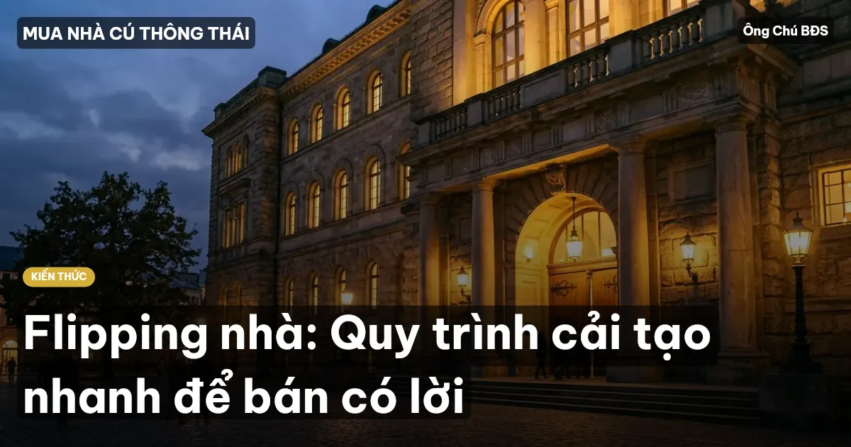 Flipping nhà: Quy trình cải tạo nhanh để bán có lời