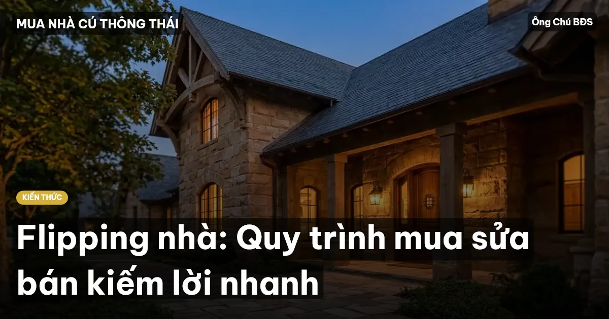Flipping nhà: Quy trình mua sửa bán kiếm lời nhanh