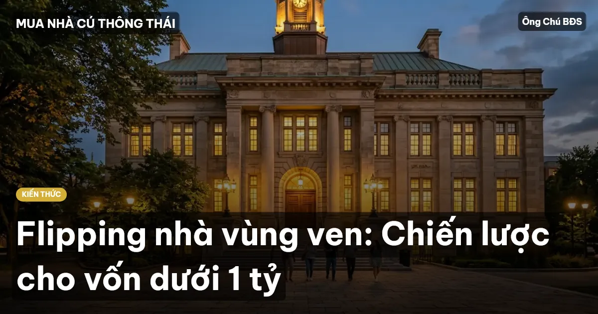 Flipping nhà vùng ven: Chiến lược cho vốn dưới 1 tỷ