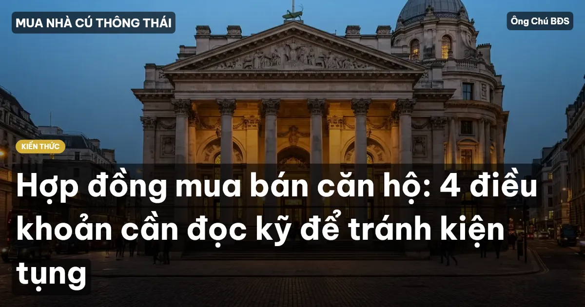 Hợp đồng mua bán căn hộ: 4 điều khoản cần đọc kỹ để tránh kiện tụng