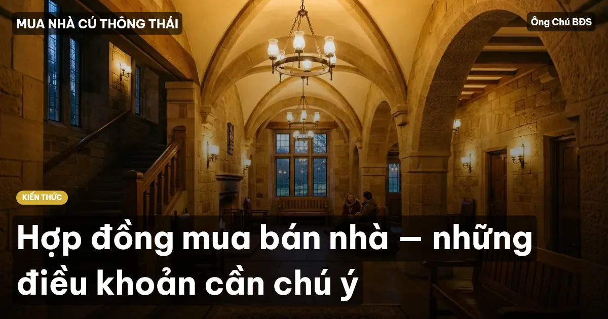Hợp đồng mua bán nhà — những điều khoản cần chú ý