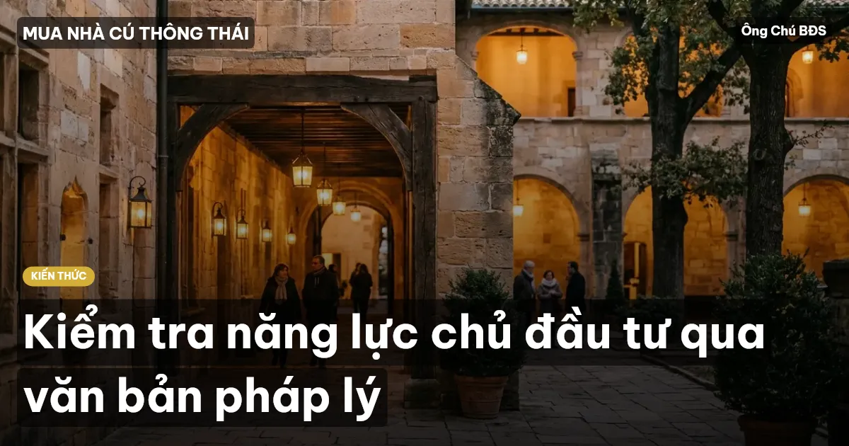 Kiểm tra năng lực chủ đầu tư qua văn bản pháp lý