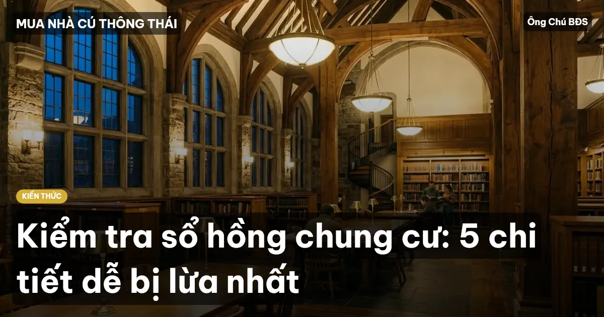 Kiểm tra sổ hồng chung cư: 5 chi tiết dễ bị lừa nhất