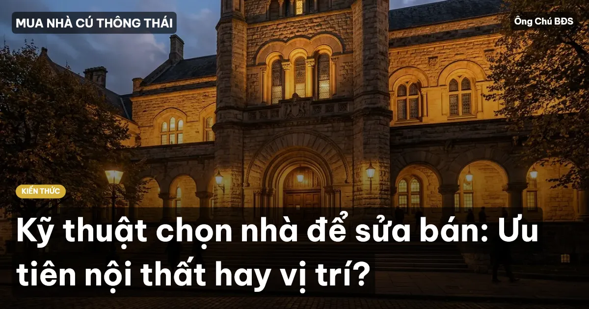 Kỹ thuật chọn nhà để sửa bán: Ưu tiên nội thất hay vị trí?