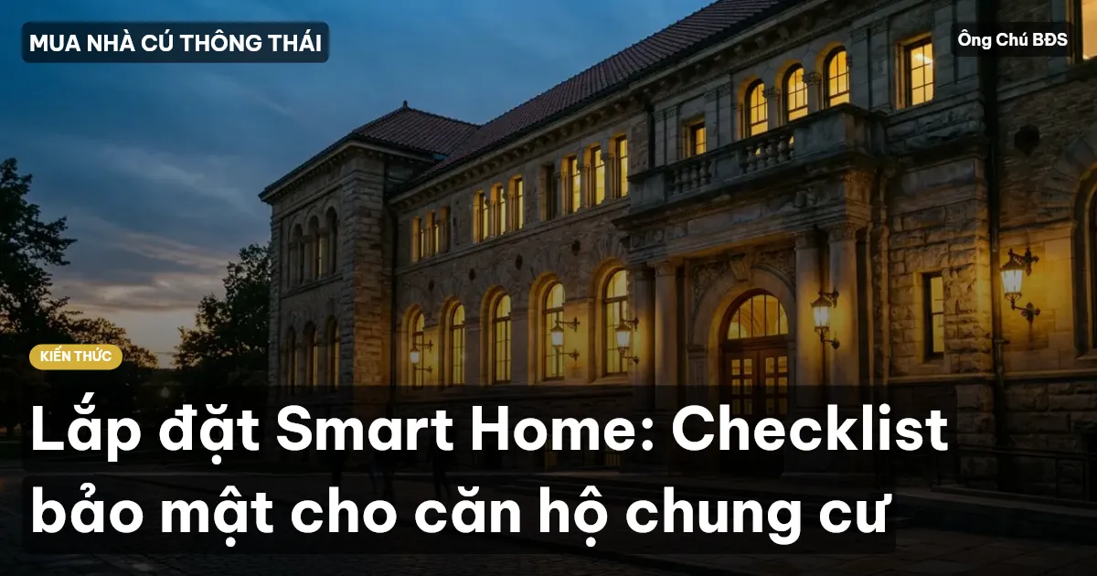 Lắp đặt Smart Home: Checklist bảo mật cho căn hộ chung cư