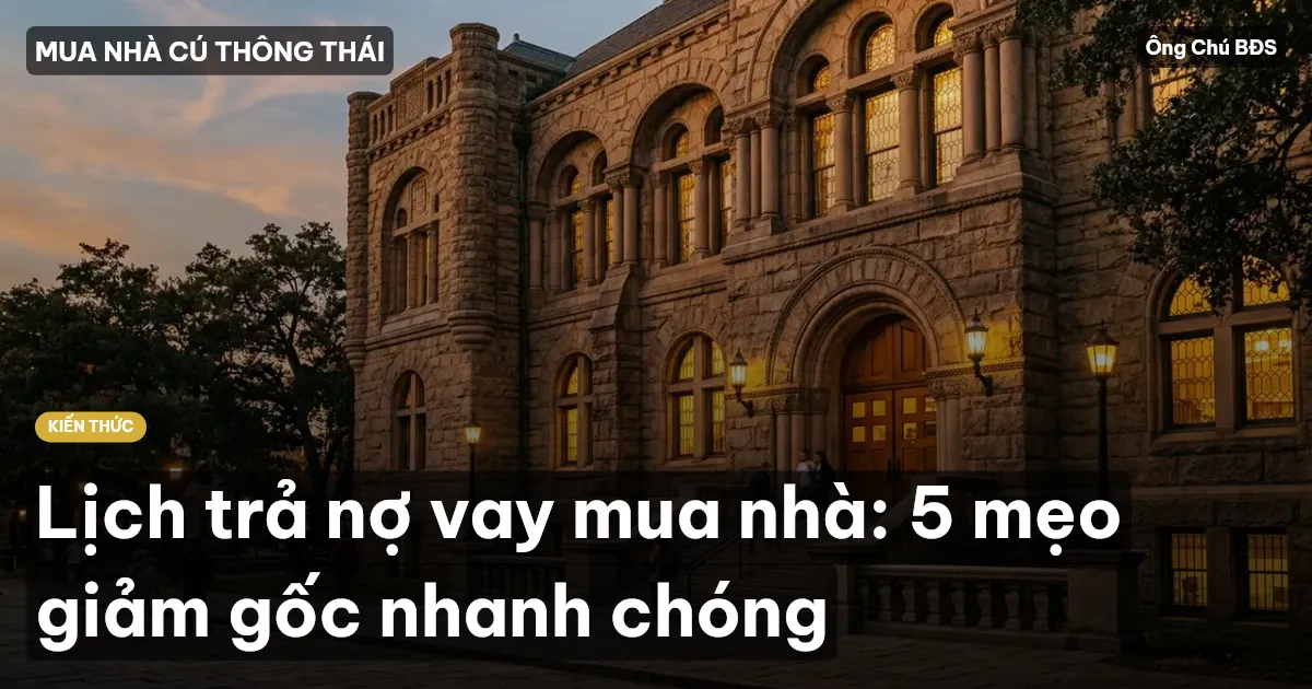 Lịch trả nợ vay mua nhà: 5 mẹo giảm gốc nhanh chóng