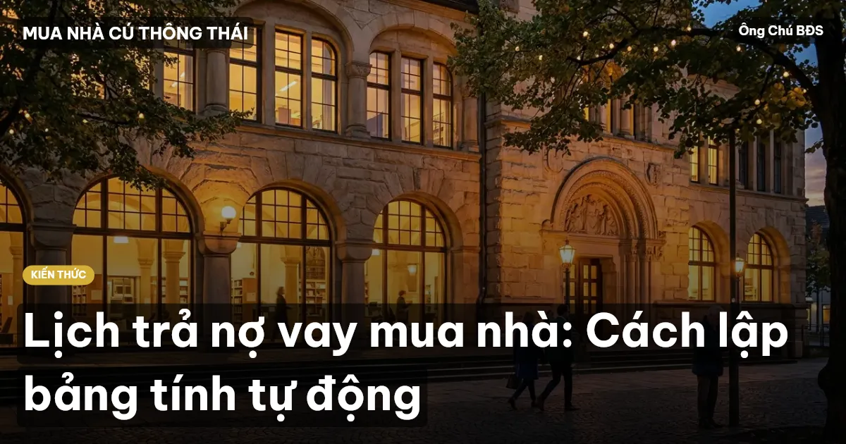 Lịch trả nợ vay mua nhà: Cách lập bảng tính tự động