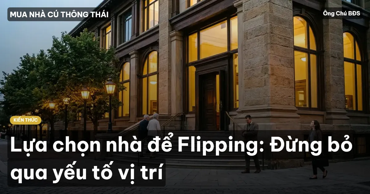 Lựa chọn nhà để Flipping: Đừng bỏ qua yếu tố vị trí