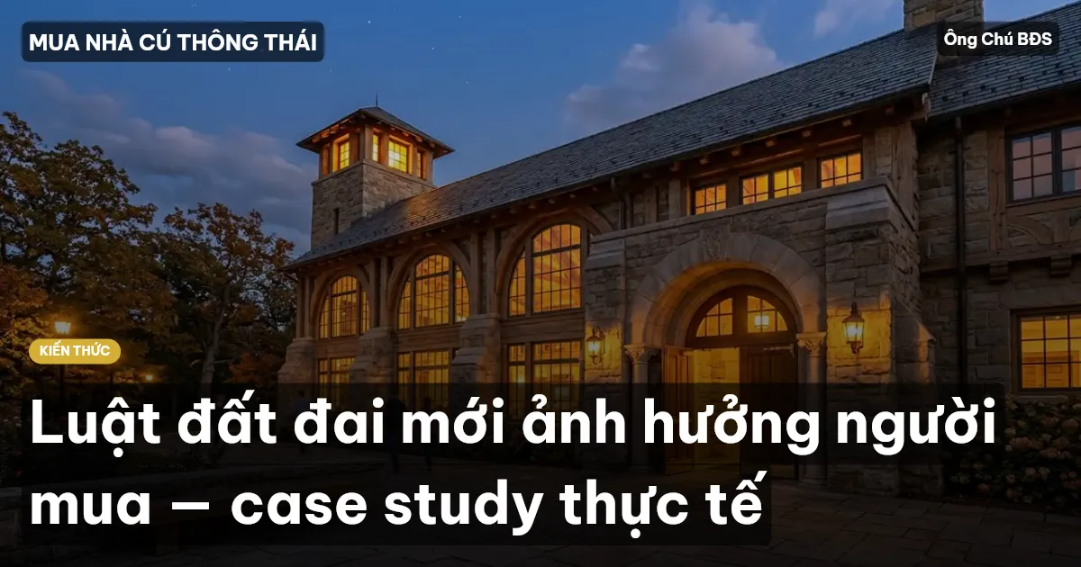 Luật đất đai mới ảnh hưởng người mua — case study thực tế