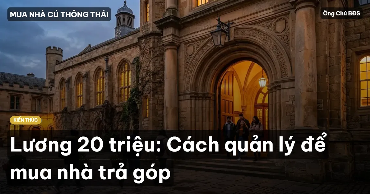 Lương 20 triệu: Cách quản lý để mua nhà trả góp