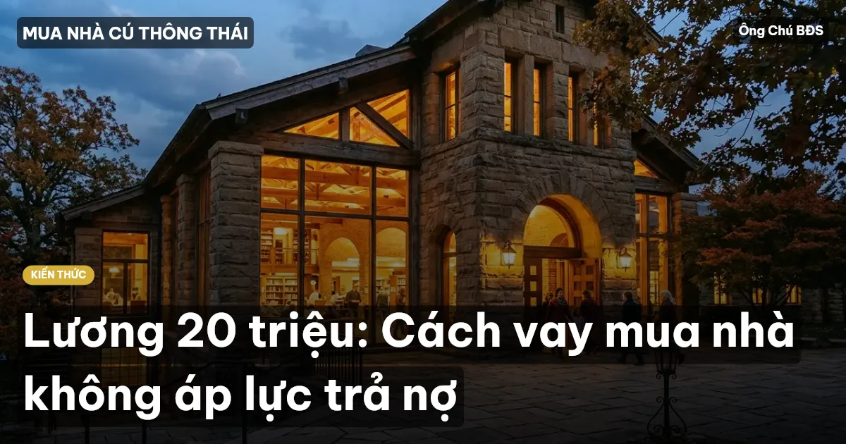 Lương 20 triệu: Cách vay mua nhà không áp lực trả nợ