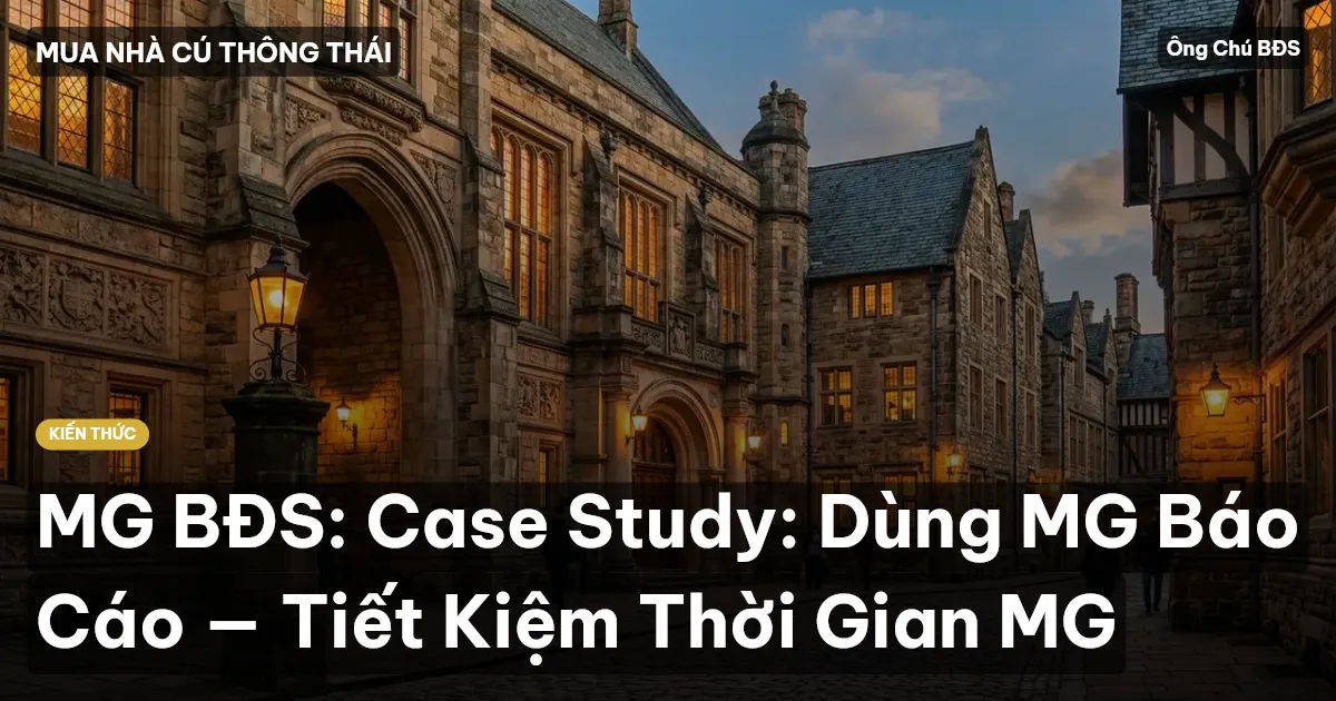 MG BĐS: Case Study: Dùng MG Báo Cáo — Tiết Kiệm Thời Gian MG