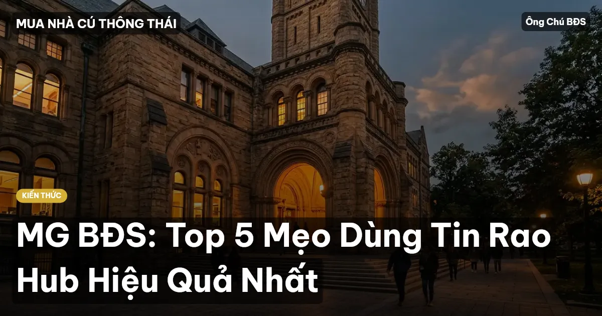 MG BĐS: Top 5 Mẹo Dùng Tin Rao Hub Hiệu Quả Nhất