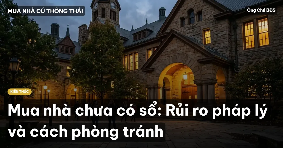Mua nhà chưa có sổ: Rủi ro pháp lý và cách phòng tránh