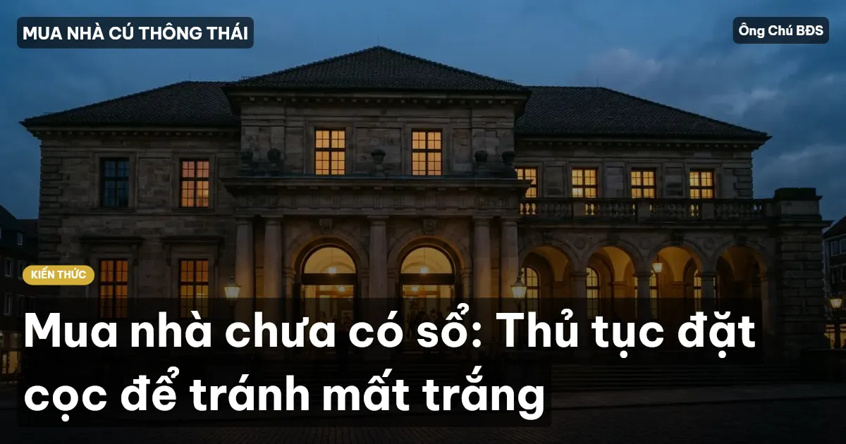 Mua nhà chưa có sổ: Thủ tục đặt cọc để tránh mất trắng