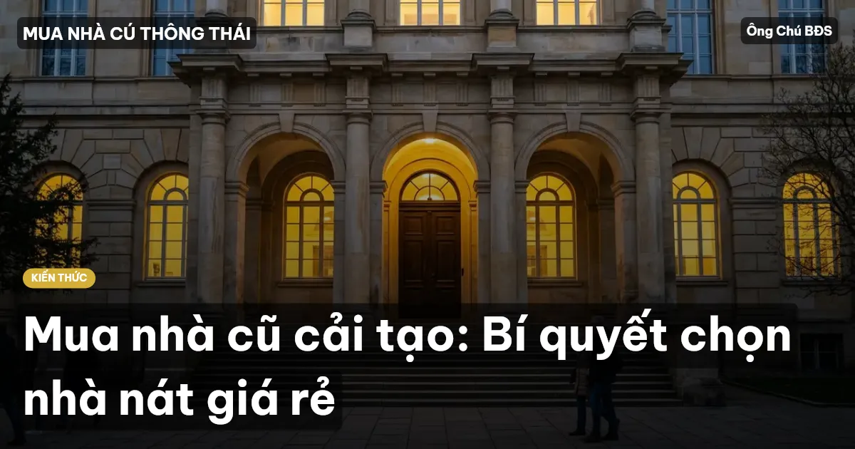 Mua nhà cũ cải tạo: Bí quyết chọn nhà nát giá rẻ