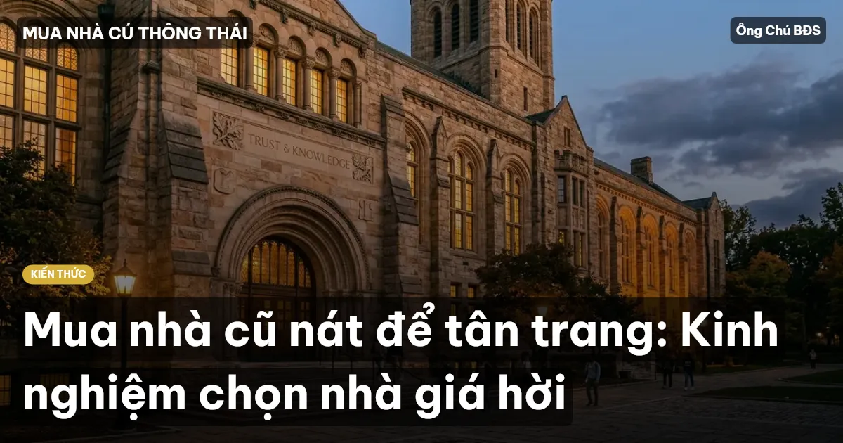 Mua nhà cũ nát để tân trang: Kinh nghiệm chọn nhà giá hời