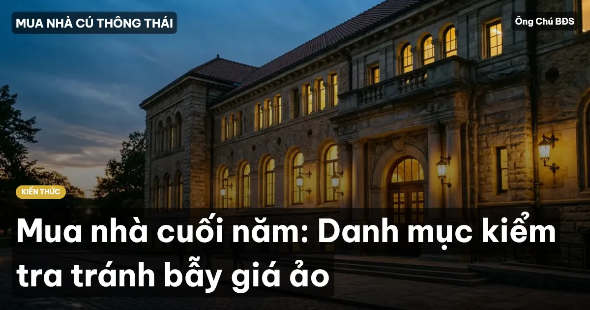 Mua nhà cuối năm: Danh mục kiểm tra tránh bẫy giá ảo