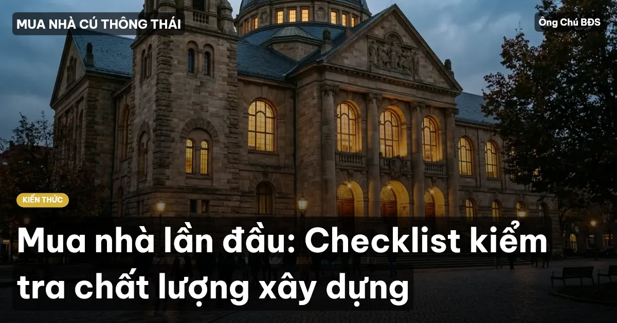 Mua nhà lần đầu: Checklist kiểm tra chất lượng xây dựng
