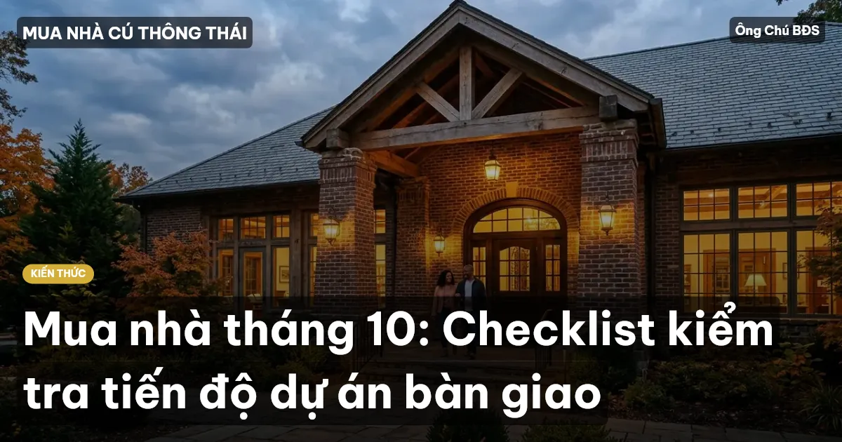 Mua nhà tháng 10: Checklist kiểm tra tiến độ dự án bàn giao