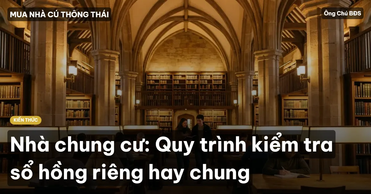 Nhà chung cư: Quy trình kiểm tra sổ hồng riêng hay chung
