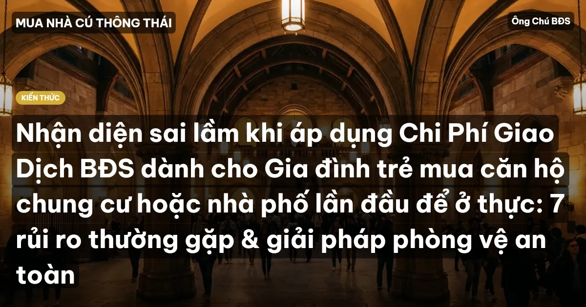 Nhận diện sai lầm khi áp dụng Chi Phí Giao Dịch BĐS dành cho Gia đình trẻ mua căn hộ chung cư hoặc nhà phố lần đầu để ở thực: 7 rủi ro thường gặp & giải pháp phòng vệ an toàn