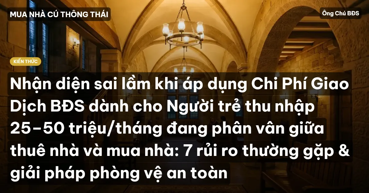 Nhận diện sai lầm khi áp dụng Chi Phí Giao Dịch BĐS dành cho Người trẻ thu nhập 25–50 triệu/tháng đang phân vân giữa thuê nhà và mua nhà: 7 rủi ro thường gặp & giải pháp phòng vệ an toàn