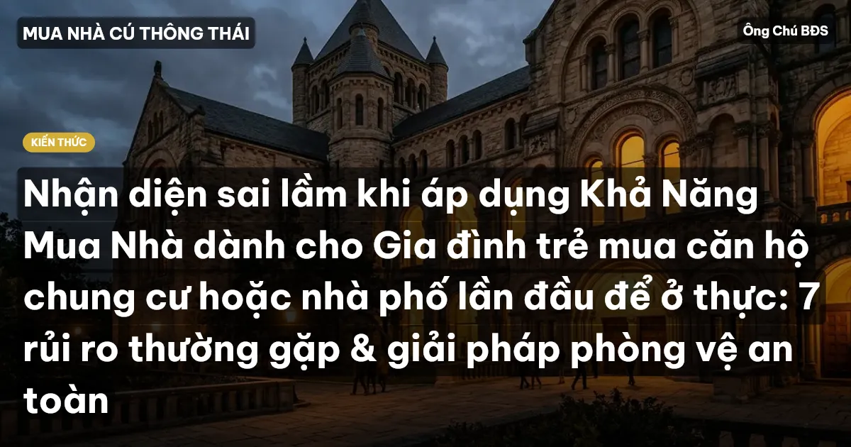 Nhận diện sai lầm khi áp dụng Khả Năng Mua Nhà dành cho Gia đình trẻ mua căn hộ chung cư hoặc nhà phố lần đầu để ở thực: 7 rủi ro thường gặp & giải pháp phòng vệ an toàn