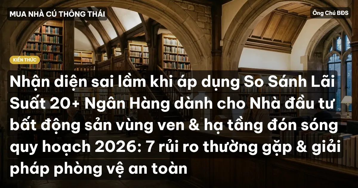 Nhận diện sai lầm khi áp dụng So Sánh Lãi Suất 20+ Ngân Hàng dành cho Nhà đầu tư bất động sản vùng ven & hạ tầng đón sóng quy hoạch 2026: 7 rủi ro thường gặp & giải pháp phòng vệ an toàn