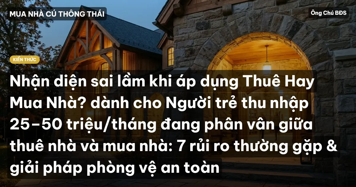 Nhận diện sai lầm khi áp dụng Thuê Hay Mua Nhà? dành cho Người trẻ thu nhập 25–50 triệu/tháng đang phân vân giữa thuê nhà và mua nhà: 7 rủi ro thường gặp & giải pháp phòng vệ an toàn