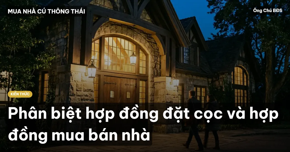 Phân biệt hợp đồng đặt cọc và hợp đồng mua bán nhà