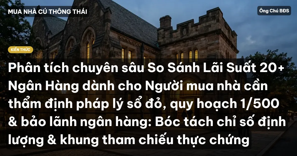 Phân tích chuyên sâu So Sánh Lãi Suất 20+ Ngân Hàng dành cho Người mua nhà cần thẩm định pháp lý sổ đỏ, quy hoạch 1/500 & bảo lãnh ngân hàng: Bóc tách chỉ số định lượng & khung tham chiếu thực chứng