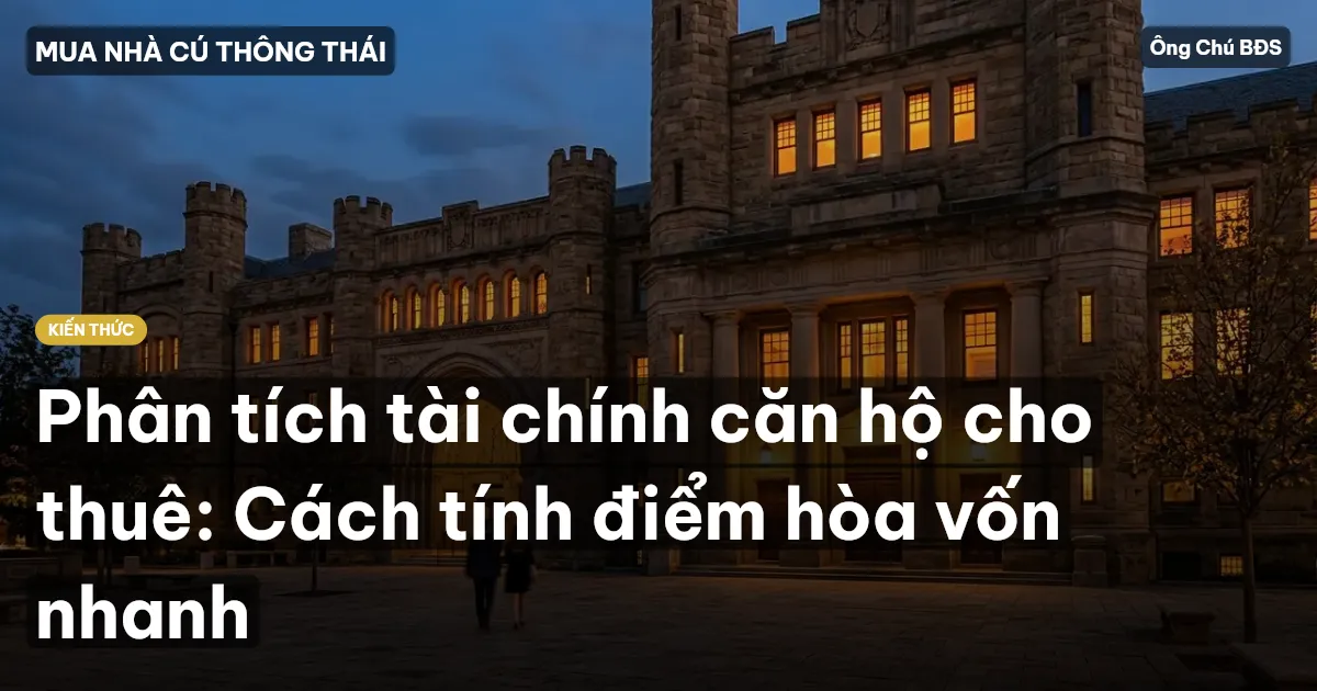 Phân tích tài chính căn hộ cho thuê: Cách tính điểm hòa vốn nhanh
