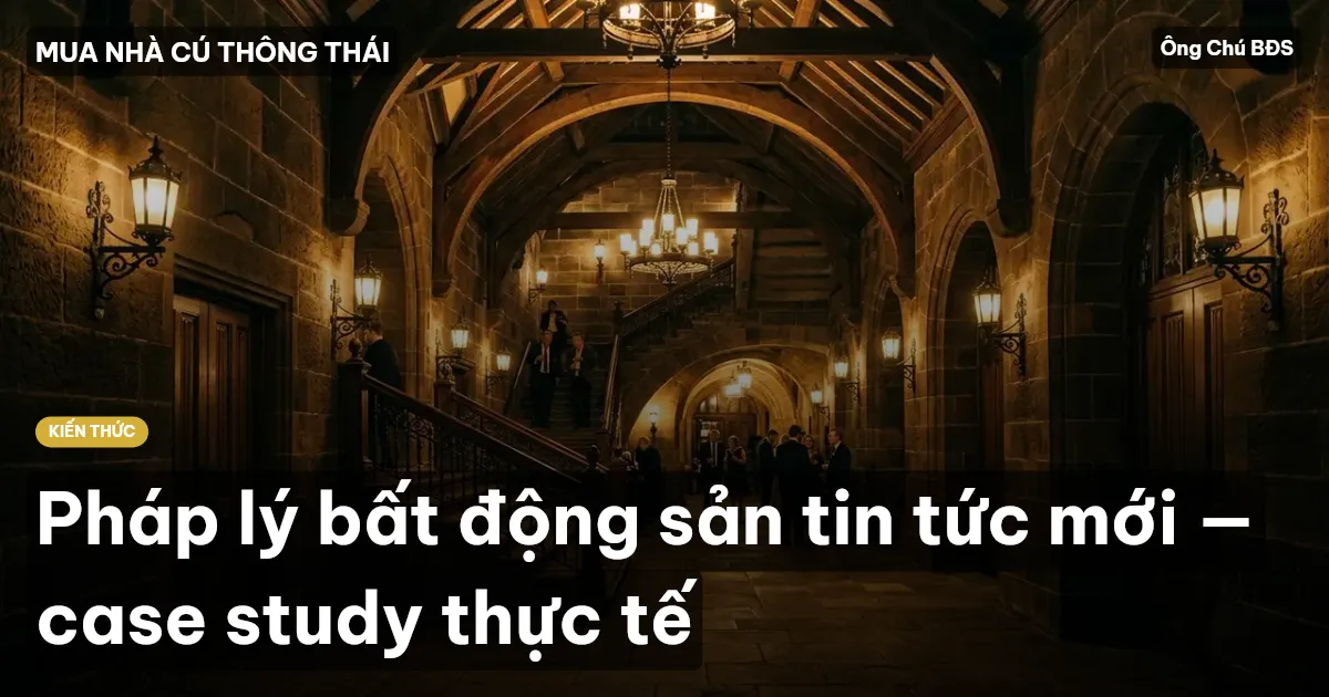 Pháp lý bất động sản tin tức mới — case study thực tế