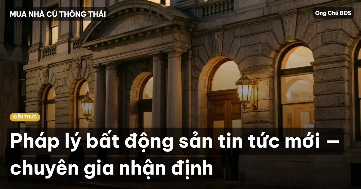 Pháp lý bất động sản tin tức mới — chuyên gia nhận định