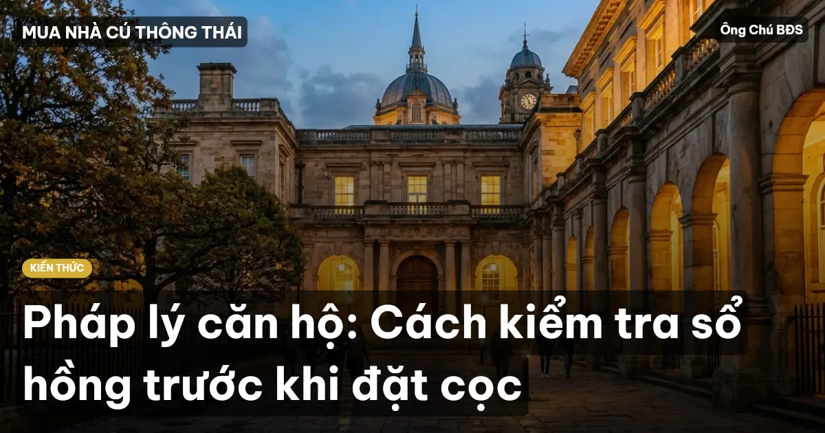 Pháp lý căn hộ: Cách kiểm tra sổ hồng trước khi đặt cọc