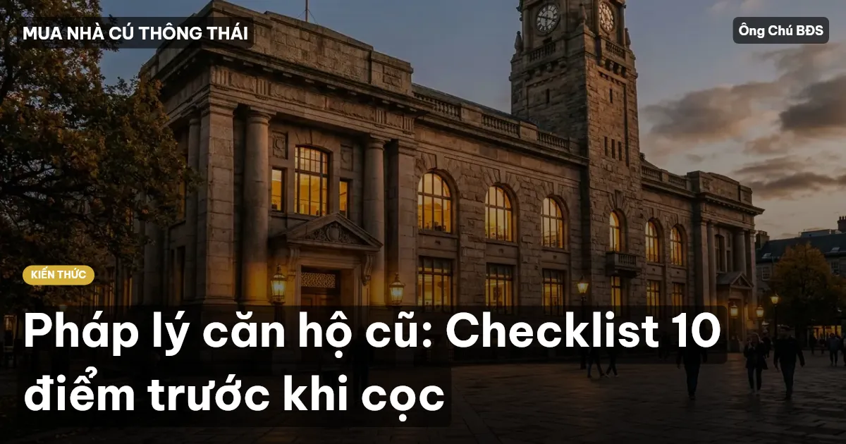 Pháp lý căn hộ cũ: Checklist 10 điểm trước khi cọc