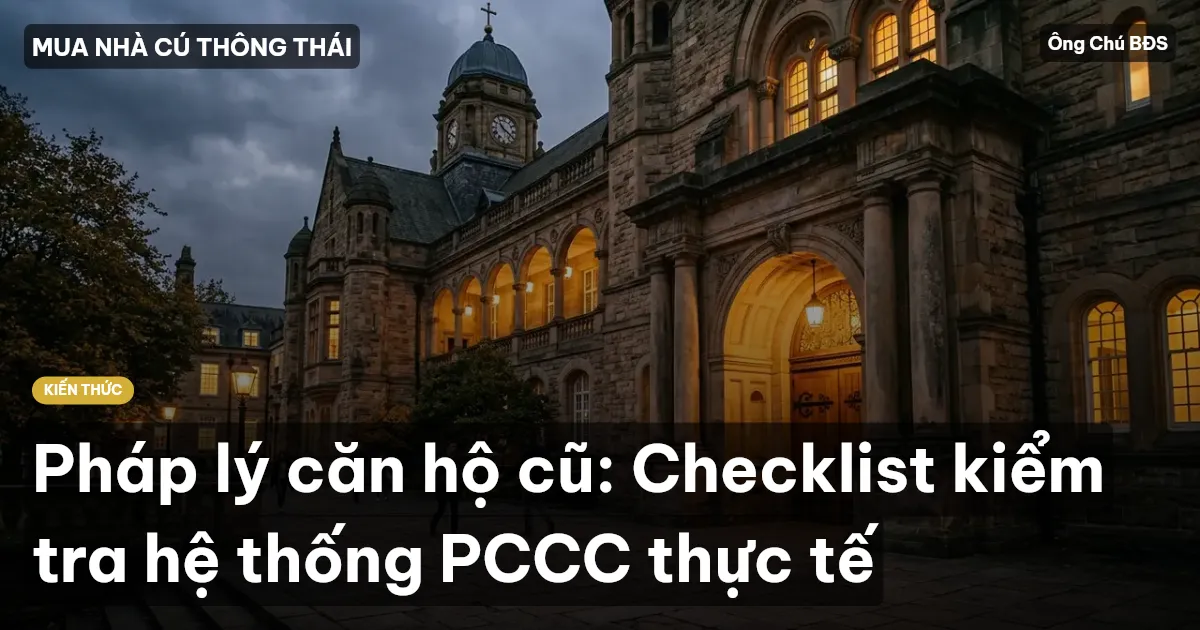 Pháp lý căn hộ cũ: Checklist kiểm tra hệ thống PCCC thực tế