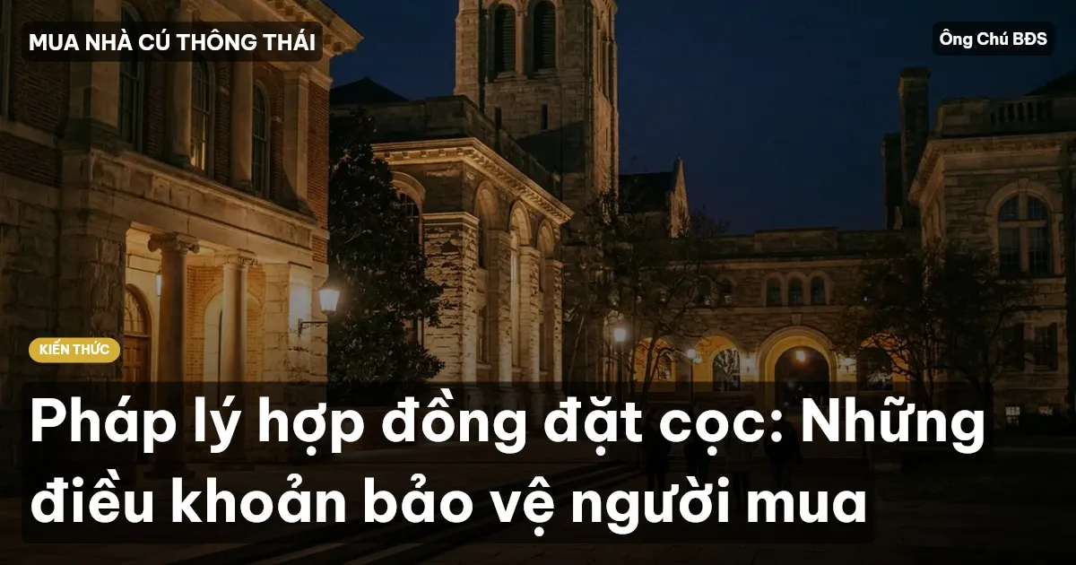 Pháp lý hợp đồng đặt cọc: Những điều khoản bảo vệ người mua