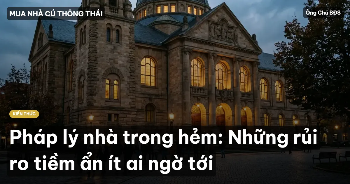 Pháp lý nhà trong hẻm: Những rủi ro tiềm ẩn ít ai ngờ tới
