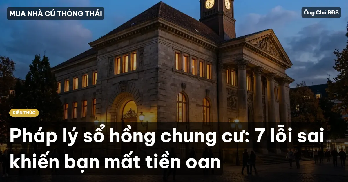 Pháp lý sổ hồng chung cư: 7 lỗi sai khiến bạn mất tiền oan