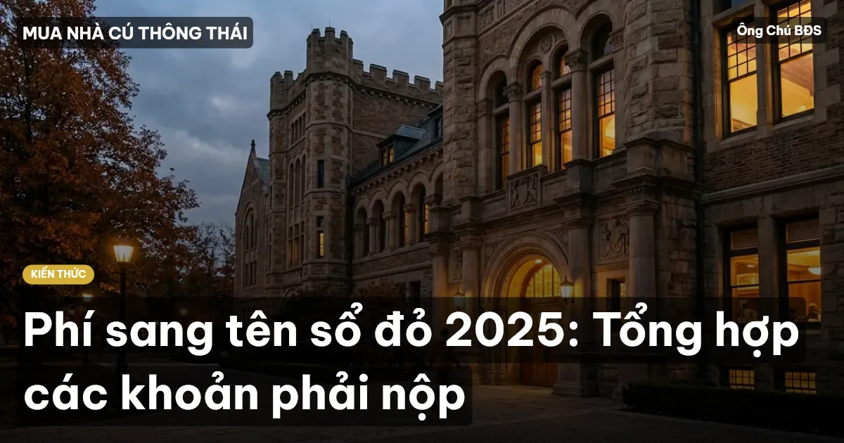 Phí sang tên sổ đỏ 2025: Tổng hợp các khoản phải nộp