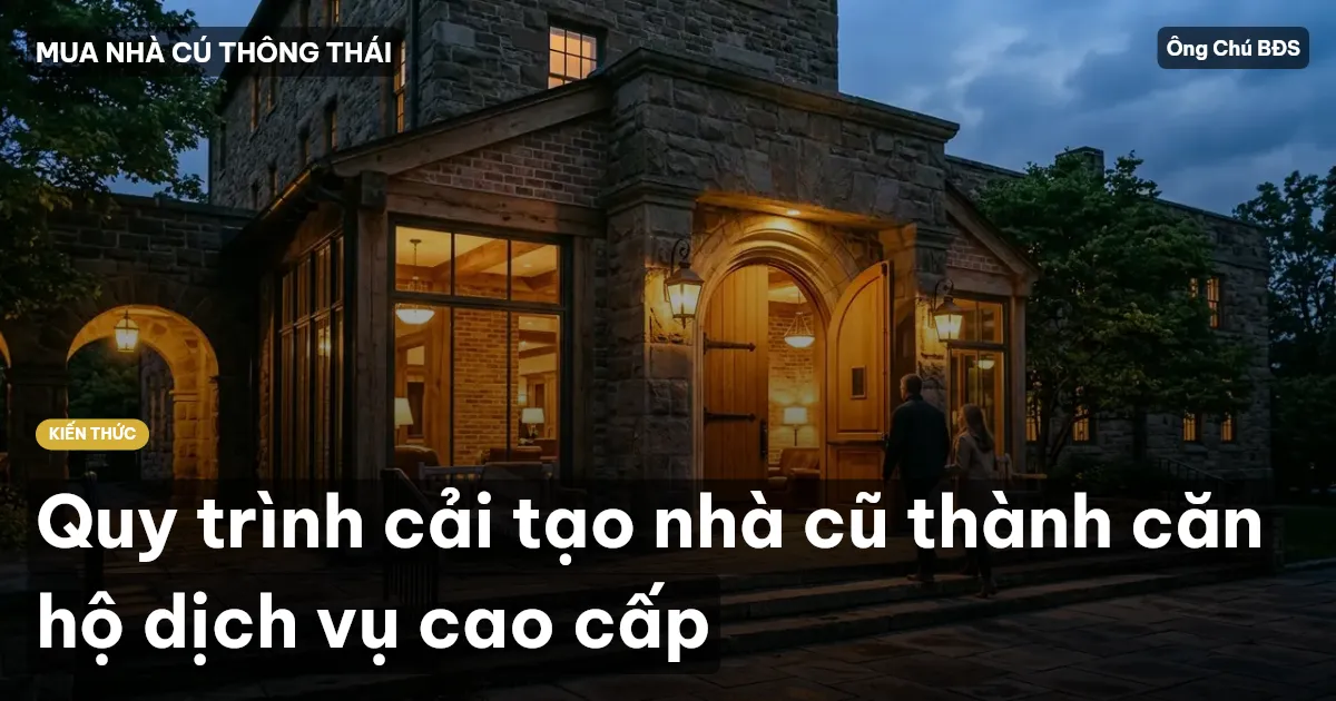 Quy trình cải tạo nhà cũ thành căn hộ dịch vụ cao cấp