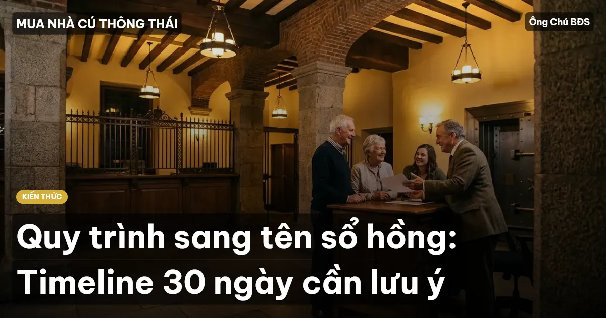 Quy trình sang tên sổ hồng: Timeline 30 ngày cần lưu ý