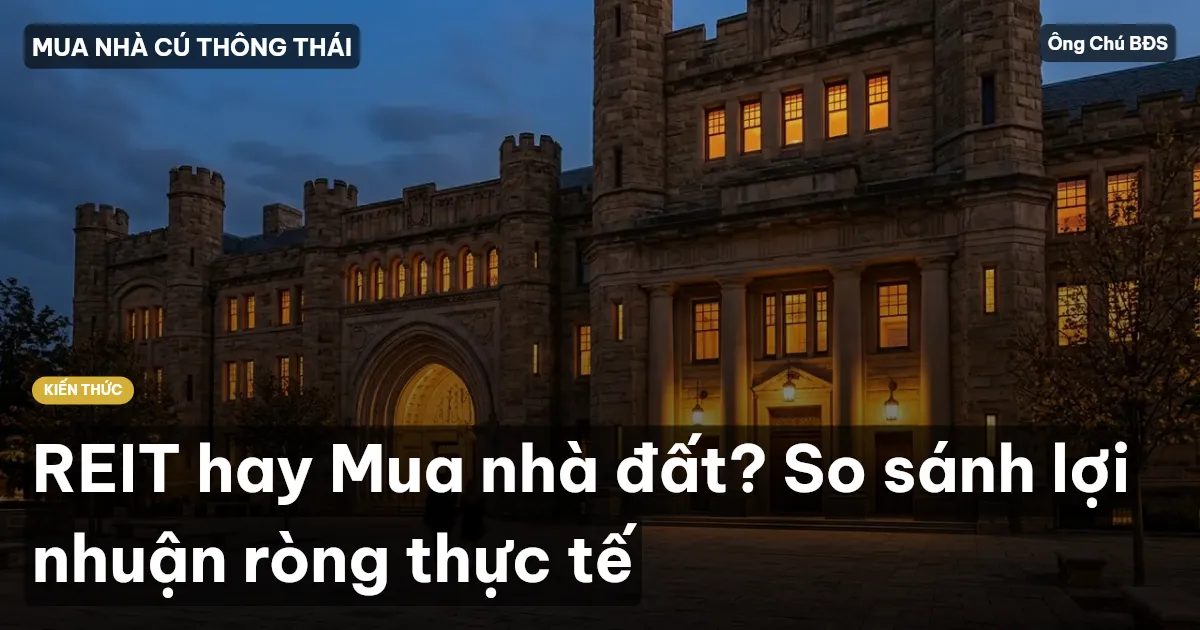 REIT hay Mua nhà đất? So sánh lợi nhuận ròng thực tế