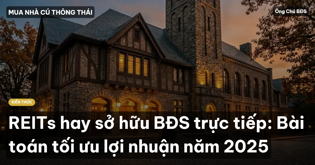 REITs hay sở hữu BĐS trực tiếp: Bài toán tối ưu lợi nhuận năm 2025