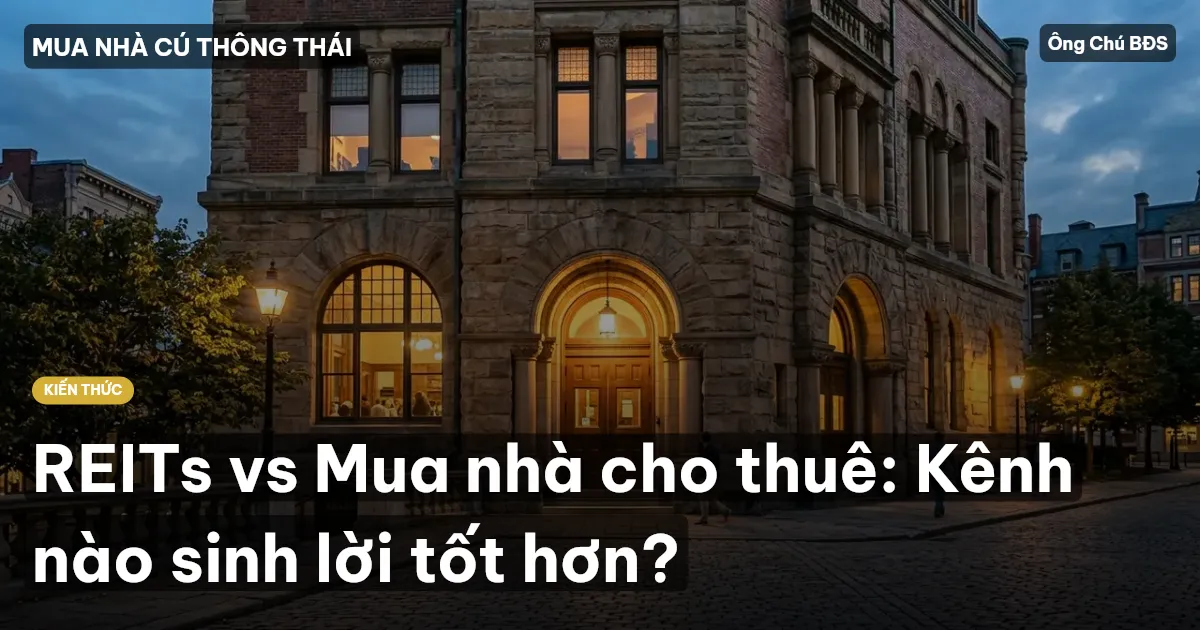 REITs vs Mua nhà cho thuê: Kênh nào sinh lời tốt hơn?