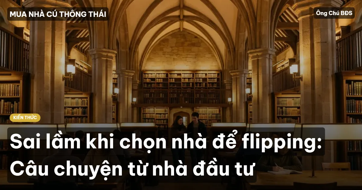 Sai lầm khi chọn nhà để flipping: Câu chuyện từ nhà đầu tư