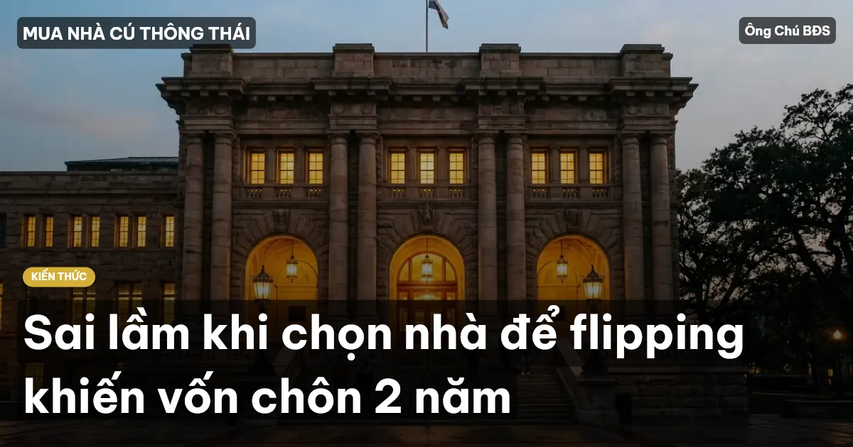 Sai lầm khi chọn nhà để flipping khiến vốn chôn 2 năm