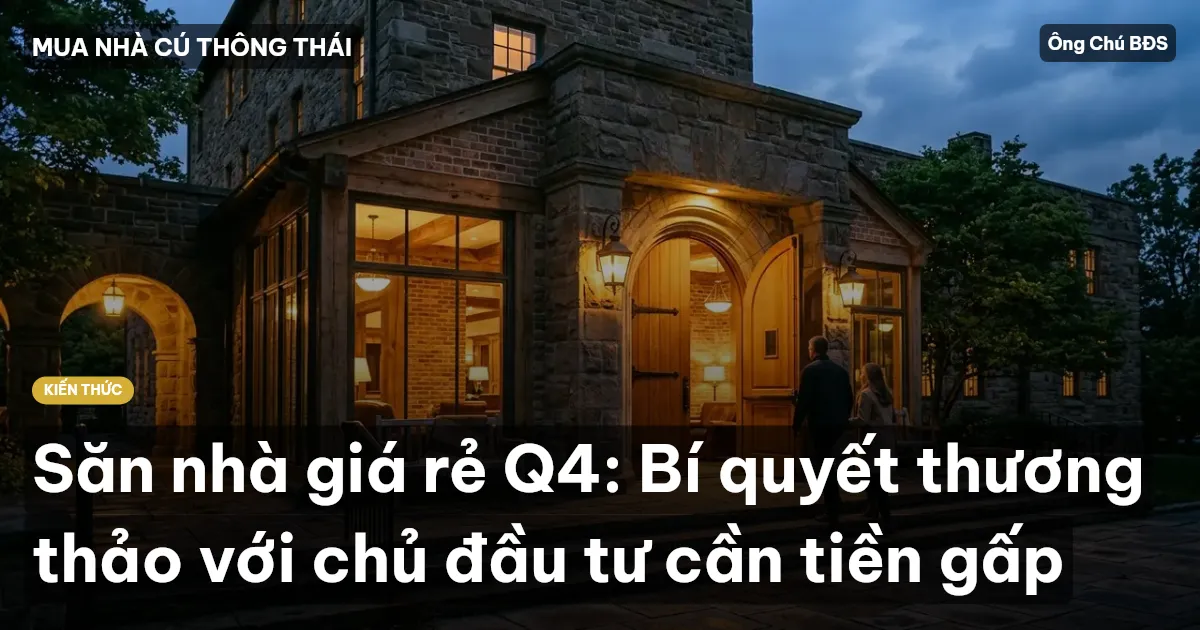 Săn nhà giá rẻ Q4: Bí quyết thương thảo với chủ đầu tư cần tiền gấp
